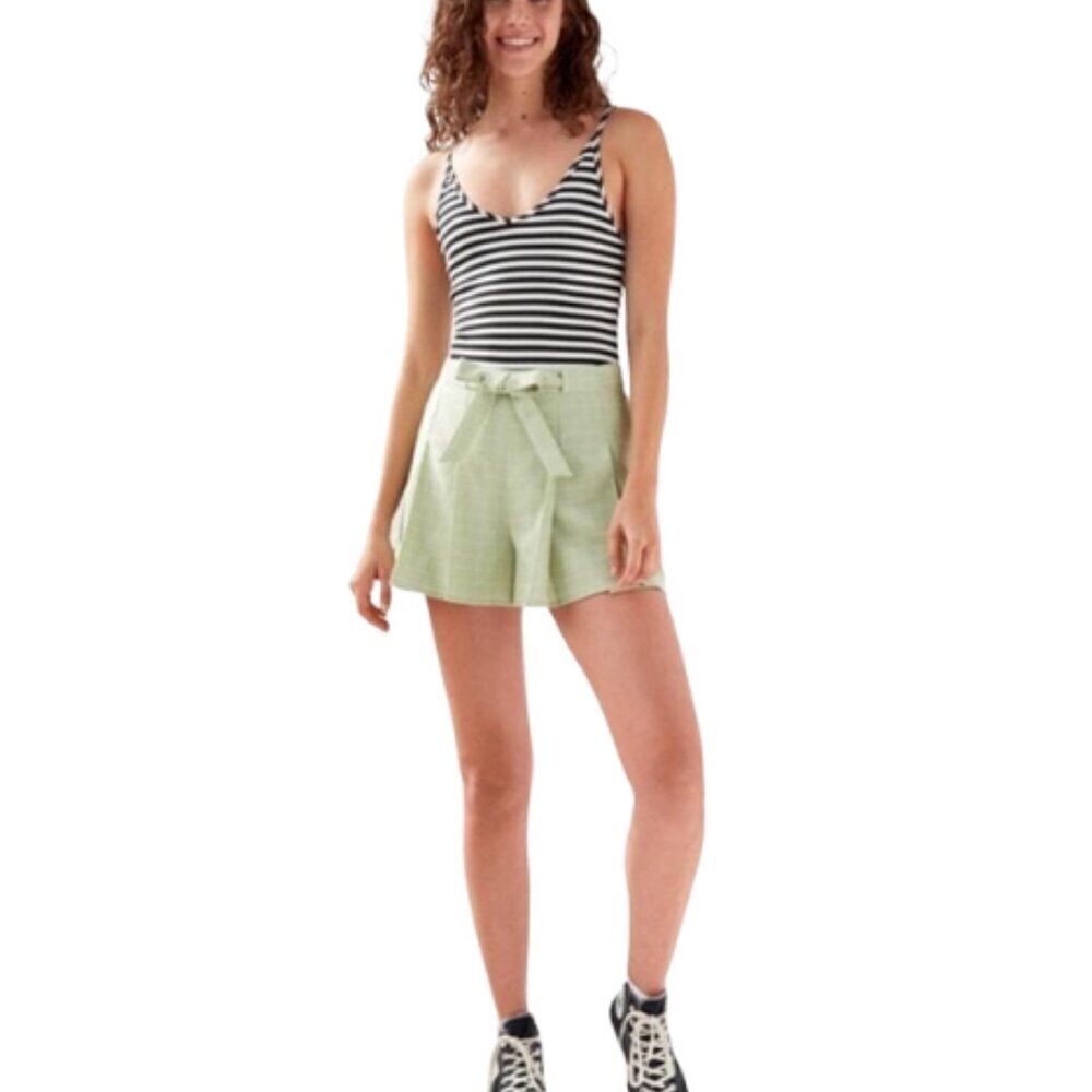 Aritzia Womens Large Sunday Best Vneck Striped Bodysuit